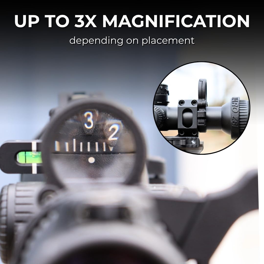 MK Machining Gen II Pro Series Scope Turret Magnifier for 1 Inch, 30mm, 34mm, 35mm, 36mm, and 40mm Scope Tubes, Scratch-Resistant Acrylic Lens for Easier Reading of Small Turret Markings (40mm)