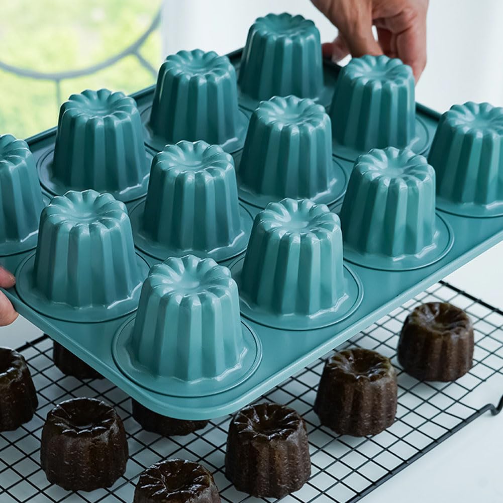 Poêle Canelé Antiadhésive À 12 Cavités, Moules Canelé En Acier Au Carbone Pour La Pâtisserie Française, Moules À Mini Gâteaux Et À La Crème