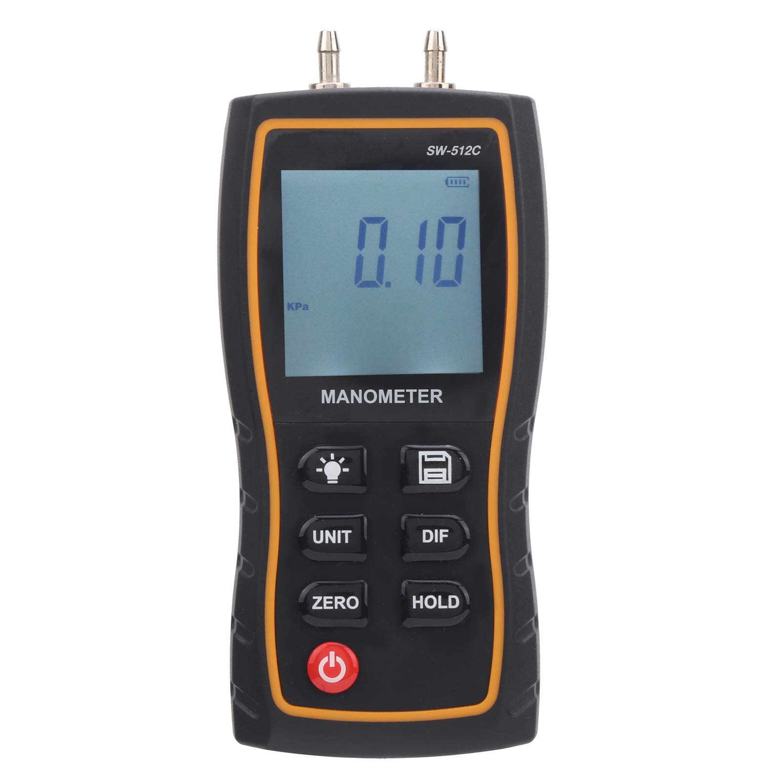 SW-512C Medidores de presión diferencial Manómetros con pantalla digital Probador de presión de gas HVAC de alta precisión Barómetros de aire de mano con conexión rápida Bolsa de manguera