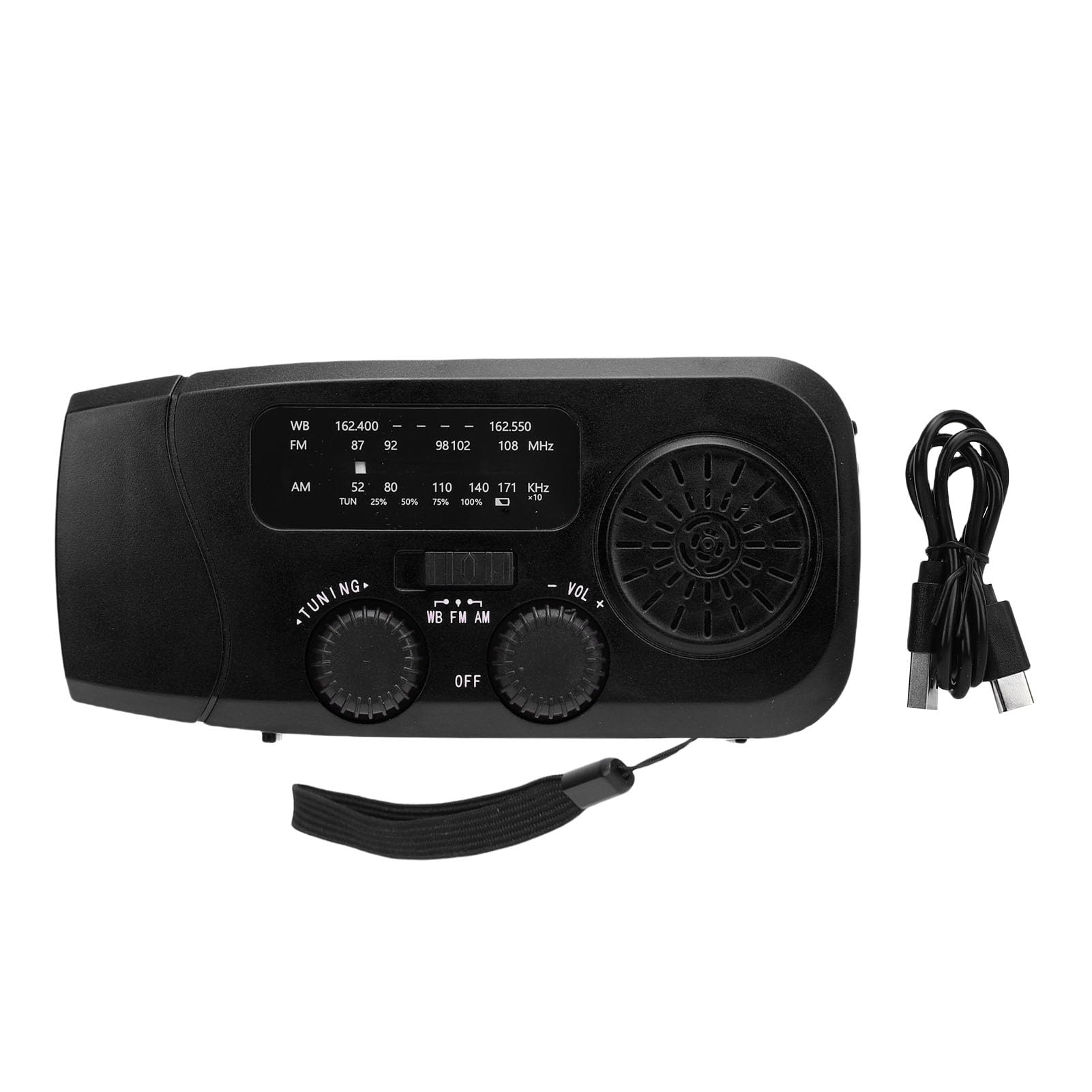 Radio de CigüeñAl de Mano Solar de 2000 MAh Am FM WB Radio de Alerta Meteorológica de Emergencia con 3 Métodos de Carga, IPX3, Luz LED para Acampar de Senderismo Al Aire Libre