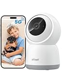 2K Indoor Home Security Cameras,360° Pet Camera with Auto Tracking, Motion & Sound Detection,3MP Night Vision, 2.4G/5G WiFi Dog Camera with Phone App, Cloud & Memory Storage, Works with Alexa