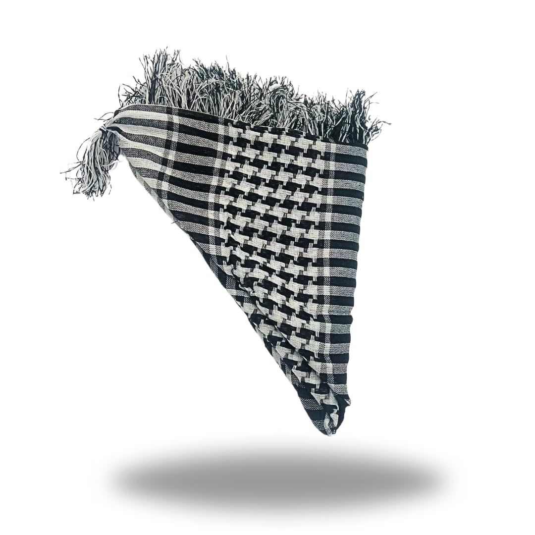 GenericAuthentic Middle Eastern Keffiyeh Scarf, Black and White