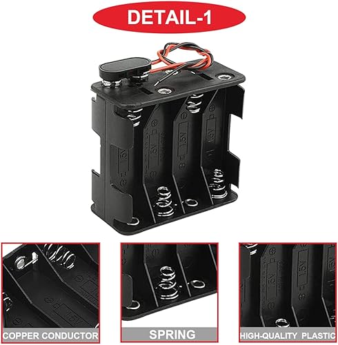 Miniatura 3 de MKBKLLJY Kit de conector de batería de 3 juegos de 8 x 1.5V AA con soporte de batería engrosado de 12V con clip de batería cableado tipo I y