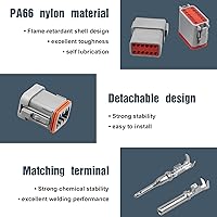 Vista 4 de Kit de conectores Deutsch DT de 228 piezas, conectores grises de 2, 3, 4, 6, 8 y 12 pines, kit de conectores Weatherpack 14-18 AWG, serie DT