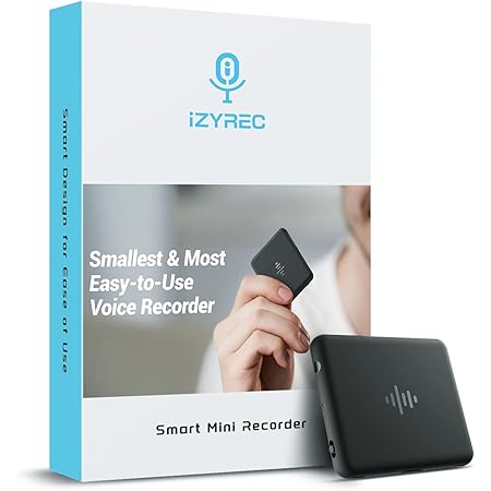 ボイスレコーダー｜iZYREC｜スマートレコーダー｜集音器｜デジタルレコーダー｜コンパクトレコーダー｜Bluetooth接続｜ワンタッチ録音｜瞬時再生｜コンパクト｜450mAh｜予約録音｜スケジュール録音｜簡単管理｜会議、車、講義などに適用｜ボイス・レコーダー【32GB大容量】