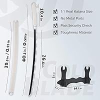 Vista 24 de Cold Blade Demon Katana - Réplica de anime de 41 pulgadas con cinturón y soporte, espada duradera perfecta para cosplay, espada Nichirin con diseño