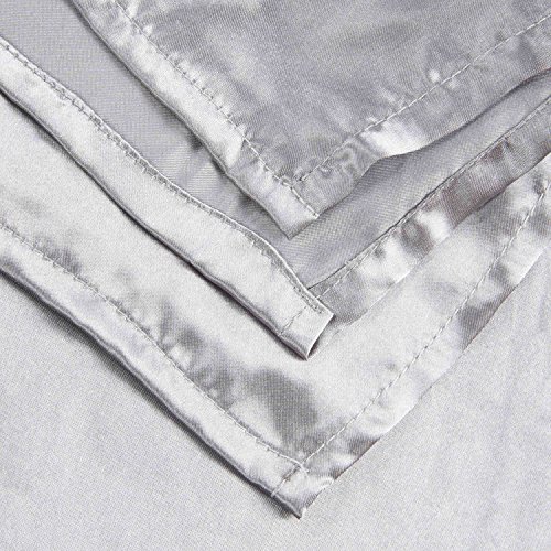 Unitendo Luxury 4-Piece Satin/Sateen Silky Bed Sheet Set Bedding Collection,Summer Duvet Cover Sets Flat Sheet Set-Silver Grey,Queen #TOP6