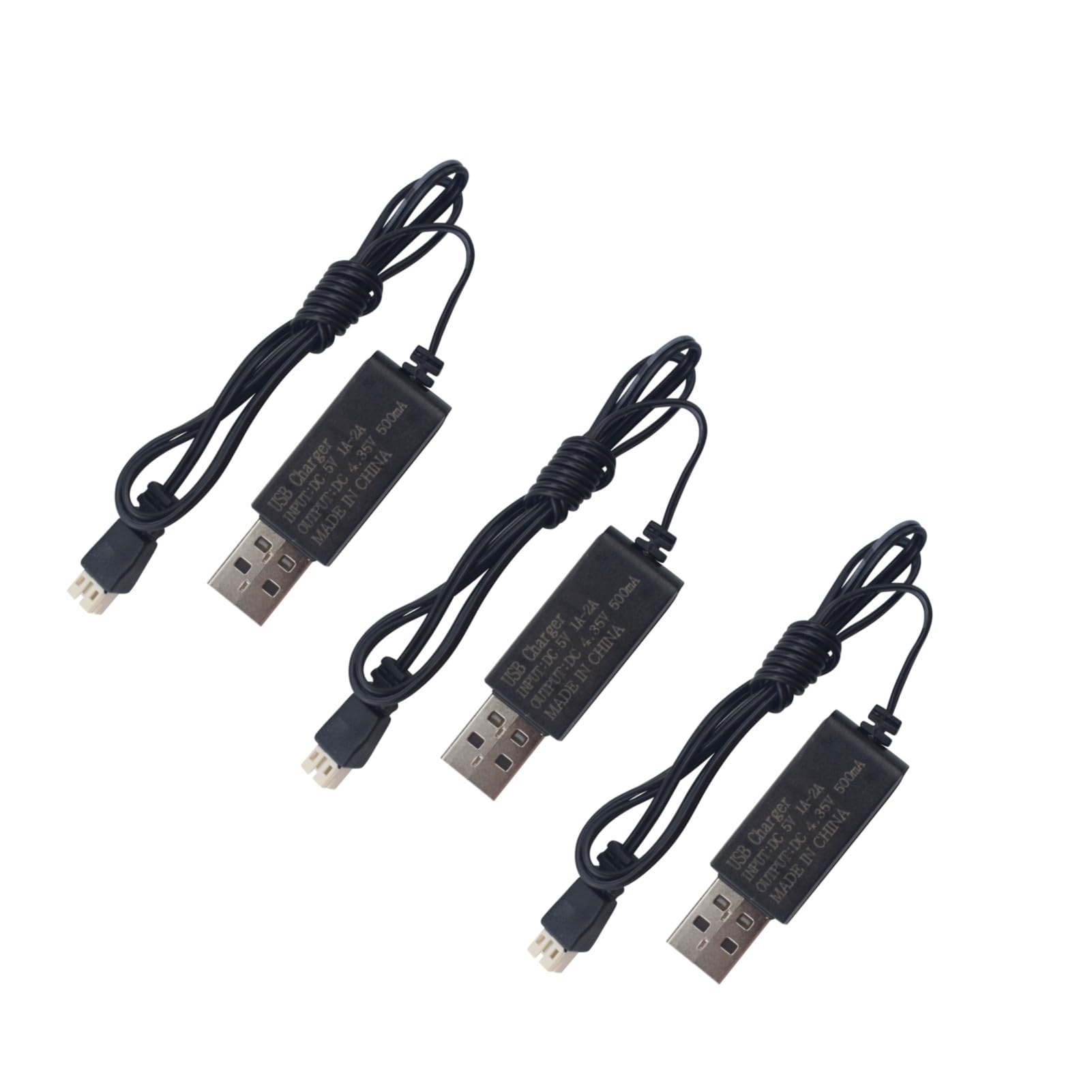 Fytoo3PCS 3.8V with JST PH-2.0 Plug Connector USB Charging Cable for Cinewhoop Tinyhawk Micro FPV Racing Drone RC RC Airplane Battery