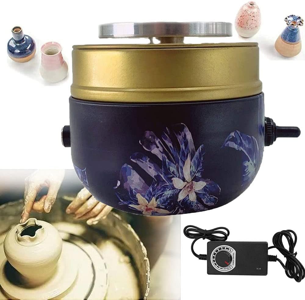 Torno de alfarería para Principiantes y Adultos, tornos y Accesorios de alfarería, Mini Torno eléctrico de 2000 RPM con Bandeja, para Trabajos de cerámica, Arcilla, Arte y Manualidades. (A)