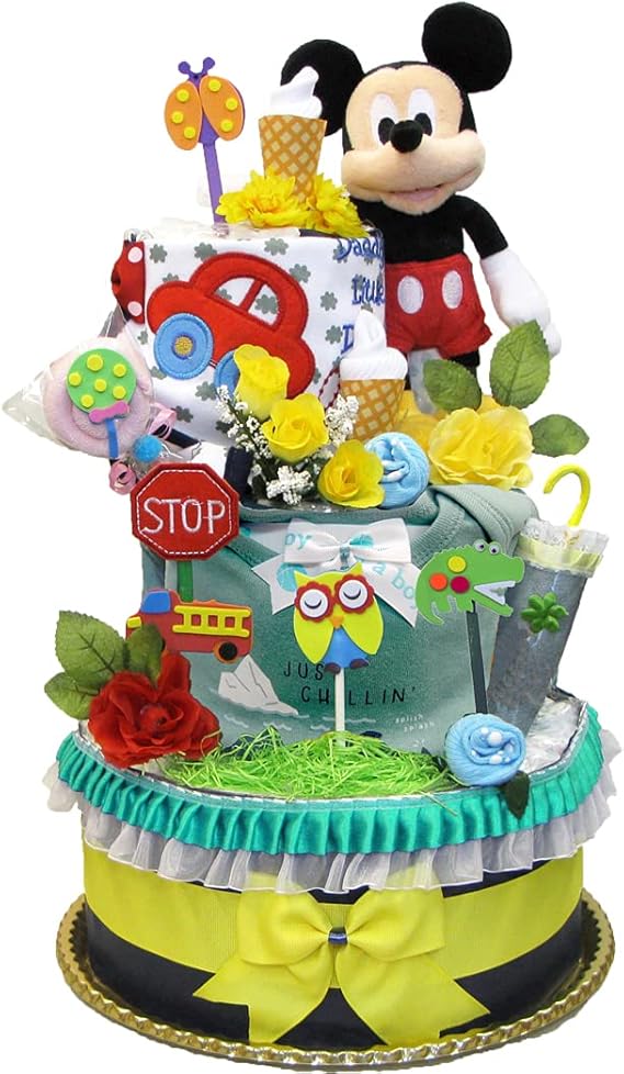 有名なブランド 現役ママが作る ミッキー おむつケーキ ディズニー 豪華4段出産祝い Micky Disney Supplystudies Com