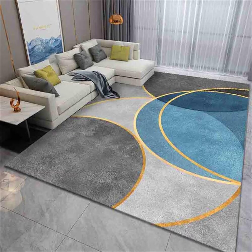 Tapis facile à entretenir pour chambre fille et ado, la solution anti-poussière en bleu gris