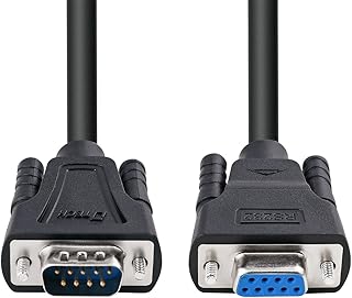 DTECH Straight Through DB9 RS232 Serial Extension Male to Female Cable 6Feet Black