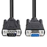 10ft COM Port Serial Cable Male to Female RS232 Extension 9 Pin Straight Through Cord (3 Meter, Black)