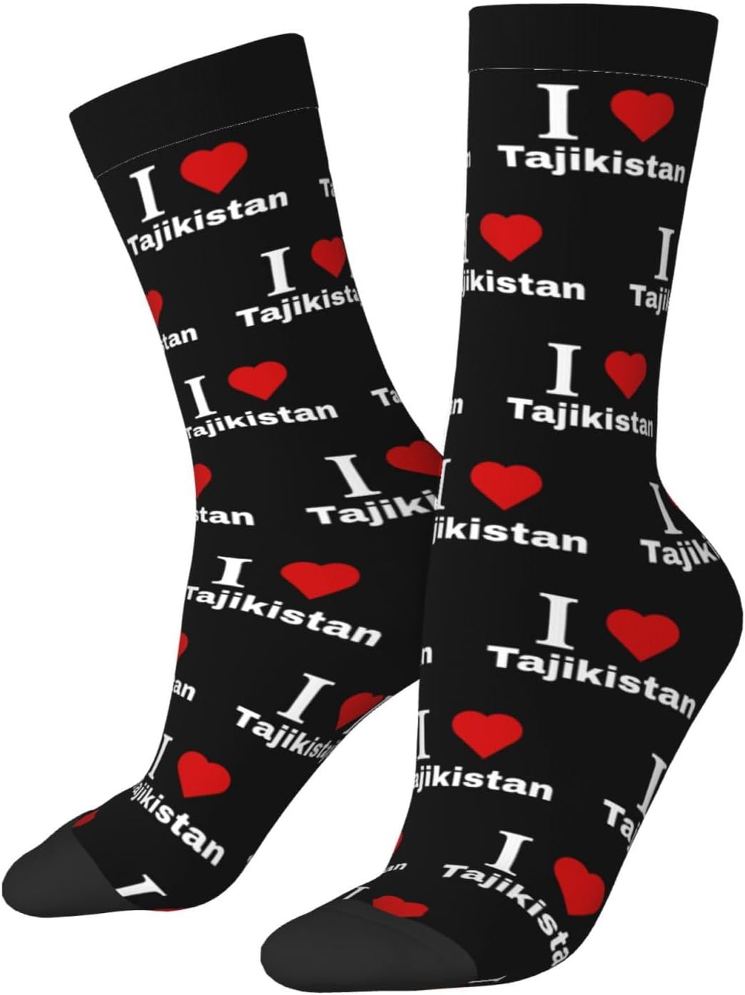 I love Tajikistan Socks For Men Women Sport Crew Athletic Running Wicking Socks