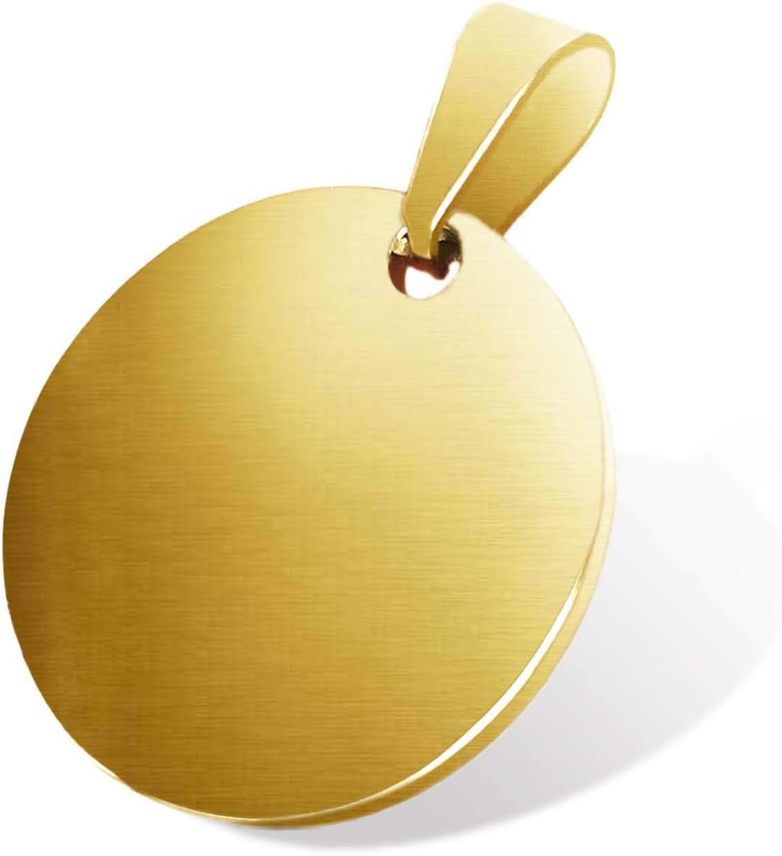 TSJ Stamping Blanks Gold Round Metal Charms 10 Pcs, Stainless Steel Blank Stamping Tags with Hole, 1 Inch Circle Pendants for Necklace Bracelet ID Name Tags DIY Handicrafts