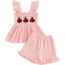 Socutebabe Toddler Baby Girl Summer Clothes Sleeveless Muslin Smocked Top Pants 6 9 12 18 Month 2 3 4 5 Year Cute Kids Outfit