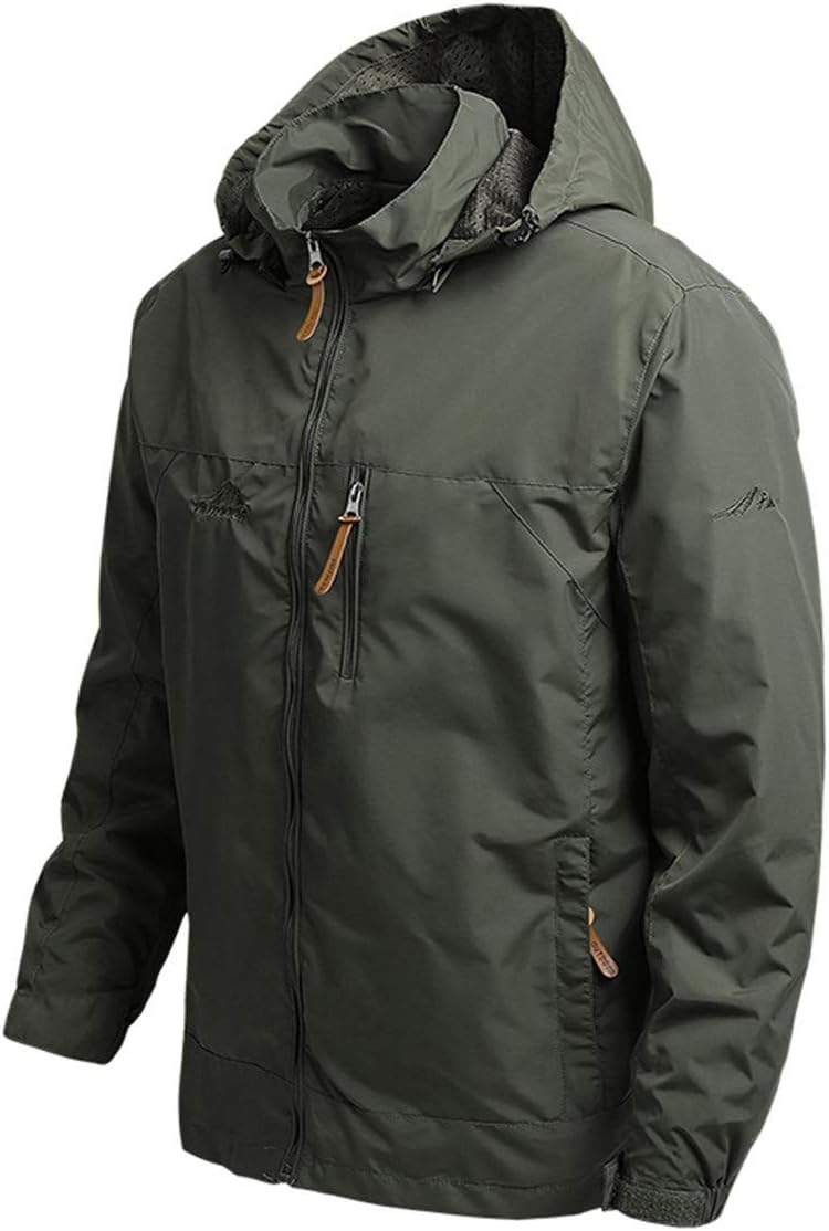 HARGLESMAN Men’s Lightweight Windbreaker Jacket Water Resistant Shell Outdoor Hooded Coat