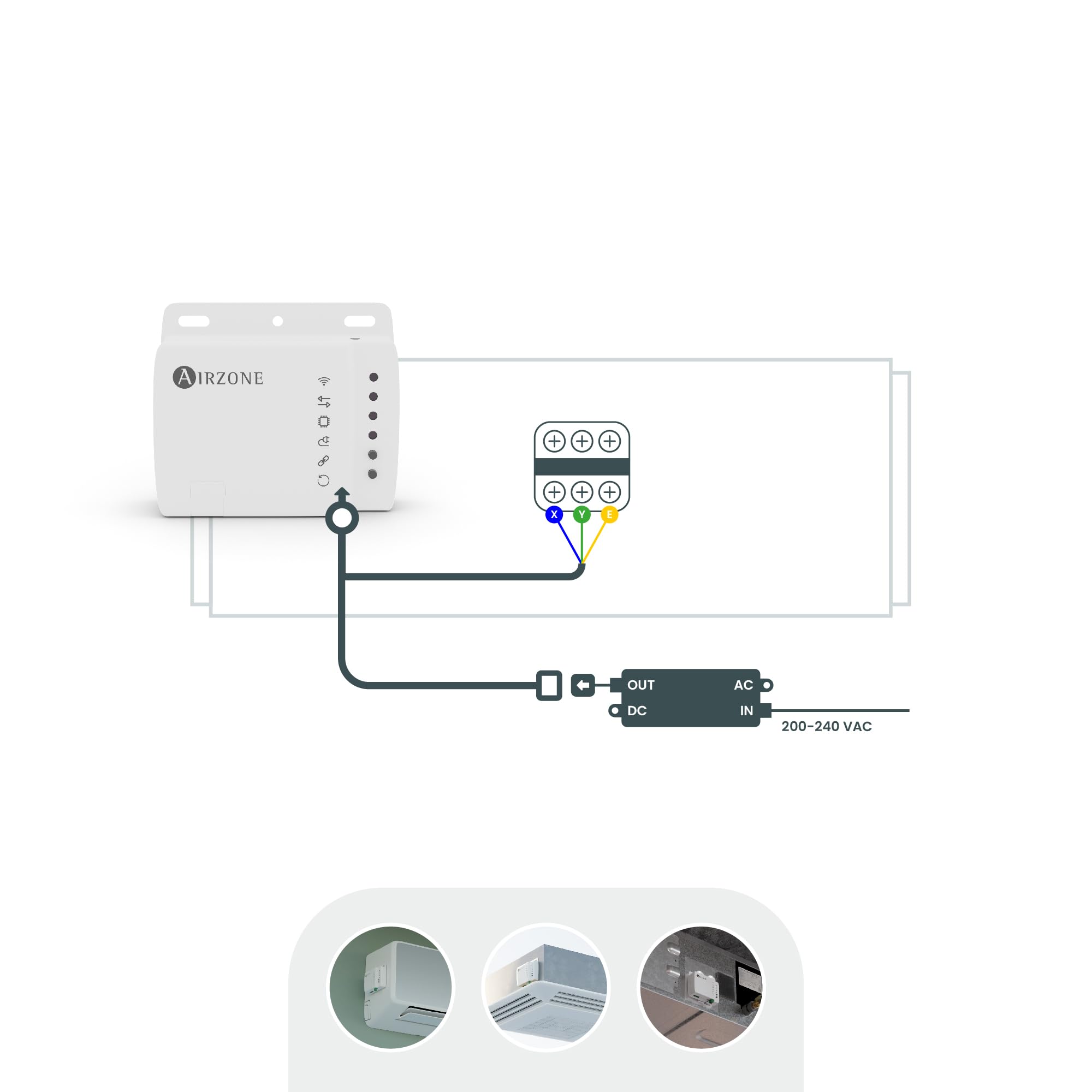 AIRZONE - Aidoo Control WiFi para Aire Acondicionado - Compatible con MIDEA/KAYSUN V5 AZAI6WSCMD1 - Control Remoto de Aire Acondicionado y Programación vía App - Compatible con Google Home y Alexa