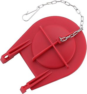 3.5 Inch Red Solid Silicone Toilet Flapper Replacement with Stainless Chain Compatible with Kohler GP1039444 Toilet, 1 Pack