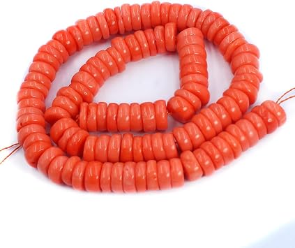 9-10mm Column Spacer Orange Sea Bamboo Coral Gemstone Jewelry Making Beads Strand 15" Natural Beads for Necklace Bracelet Earrings DIY Design