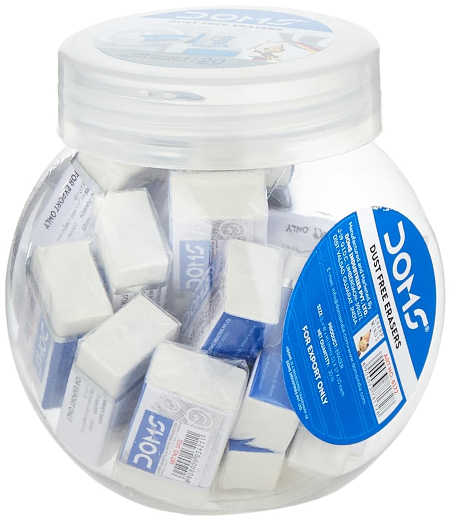 Dust Free White Eraser Jar 20 Pcs