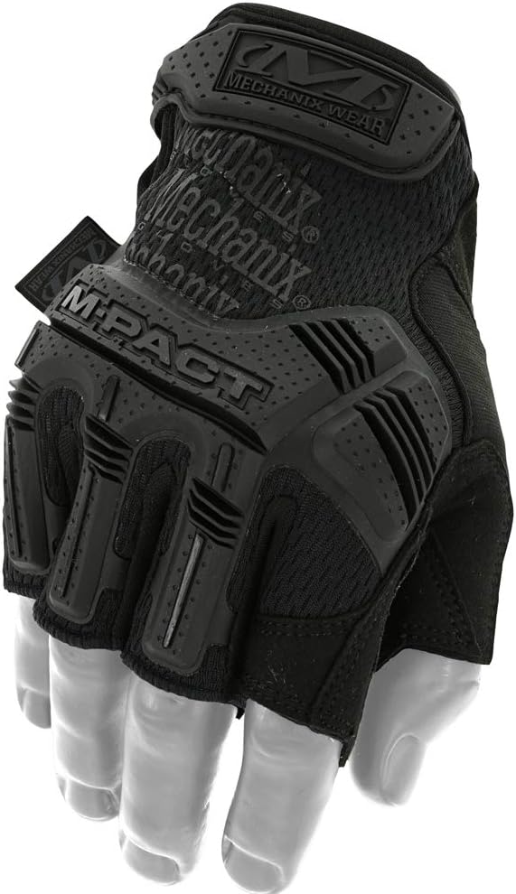 Mechanix Wear - M-Pact Fingerless Work Gloves (Medium/Large, Black/Grey)