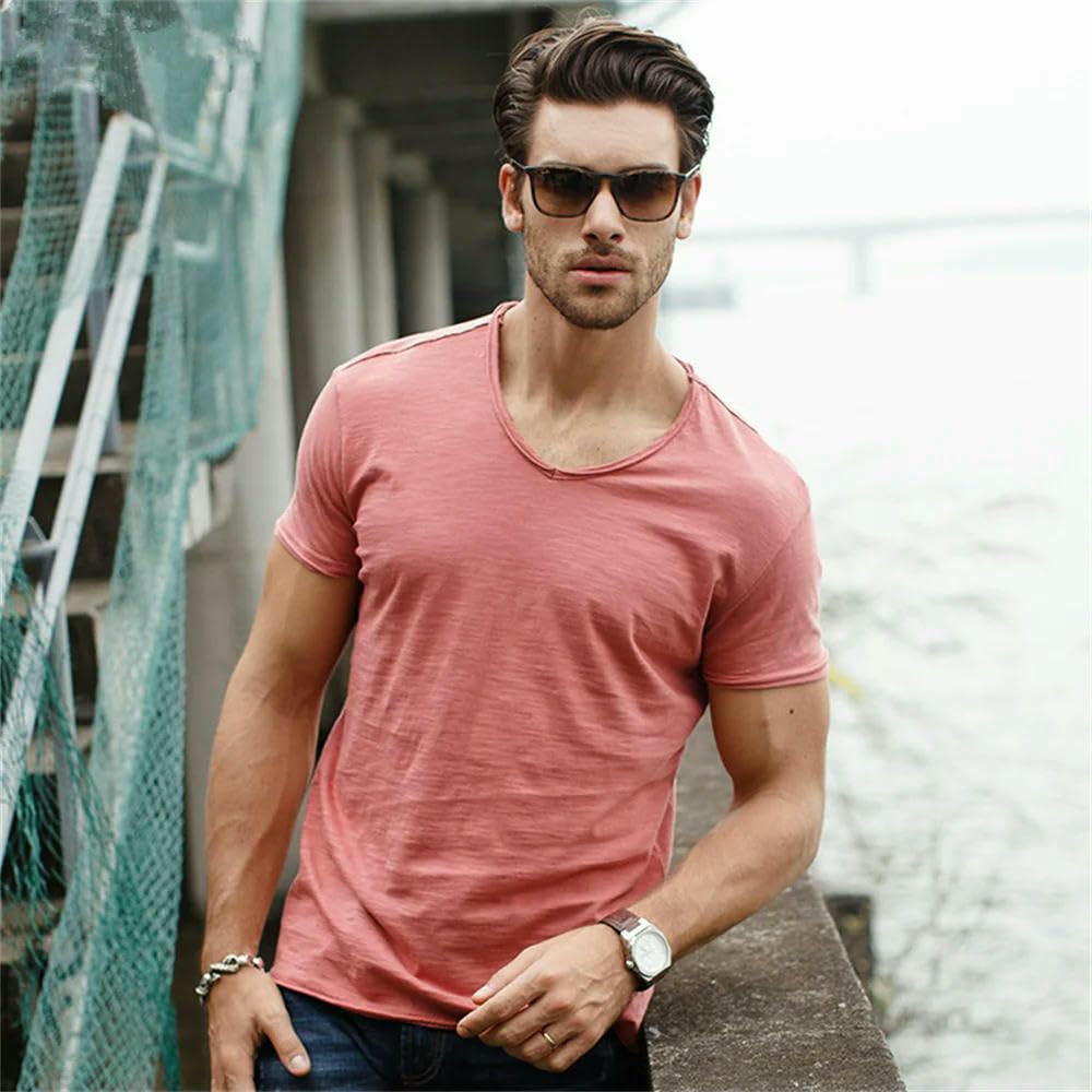Camiseta interior de verano para hombre, 5 unidades, manga corta, informal, básica, suave, ligera, transpirable, para el día a día