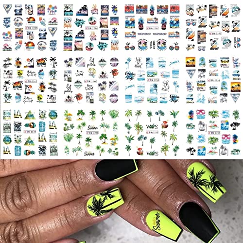 48 Sheets Summer Nail Art Stickers, Water Transfer Beach Nail Decals, Palma Sunflower Animals Design Nail Accessories For Women Girls Diy Nail Decoraction #TOP2