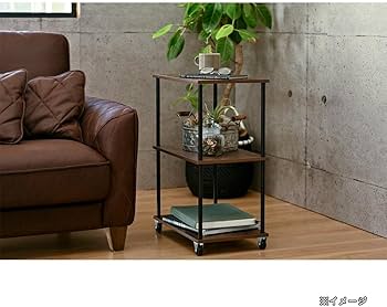 Amazon｜カインズ(CAINZ) 組立簡単キャスター付きラック ブラウン 29