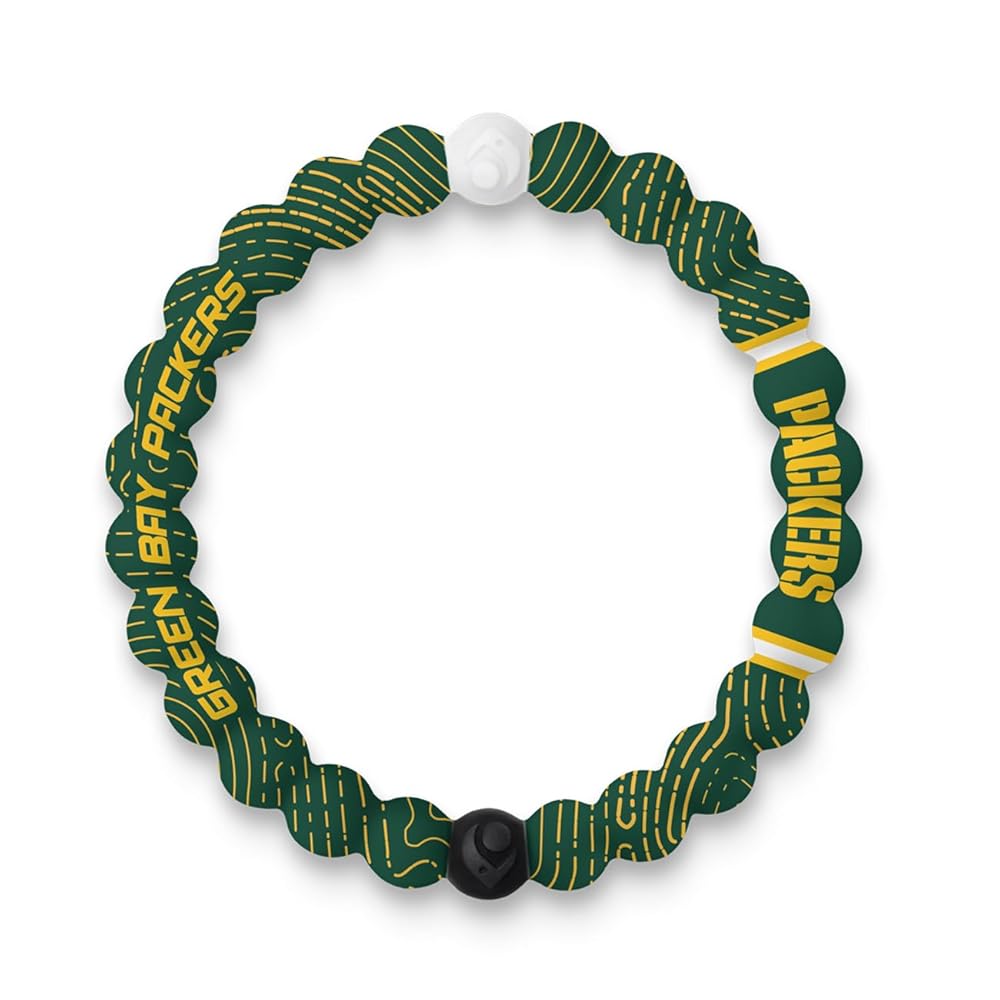 Lokai NFL Football Collection Silicone Beaded Bracelet, Green Bay Packers Home Field (Medium) - Beaded Bracelet for Women & Men, Silicone Jewelry Fashion Bracelet Slides-On for Comfortable Fit
