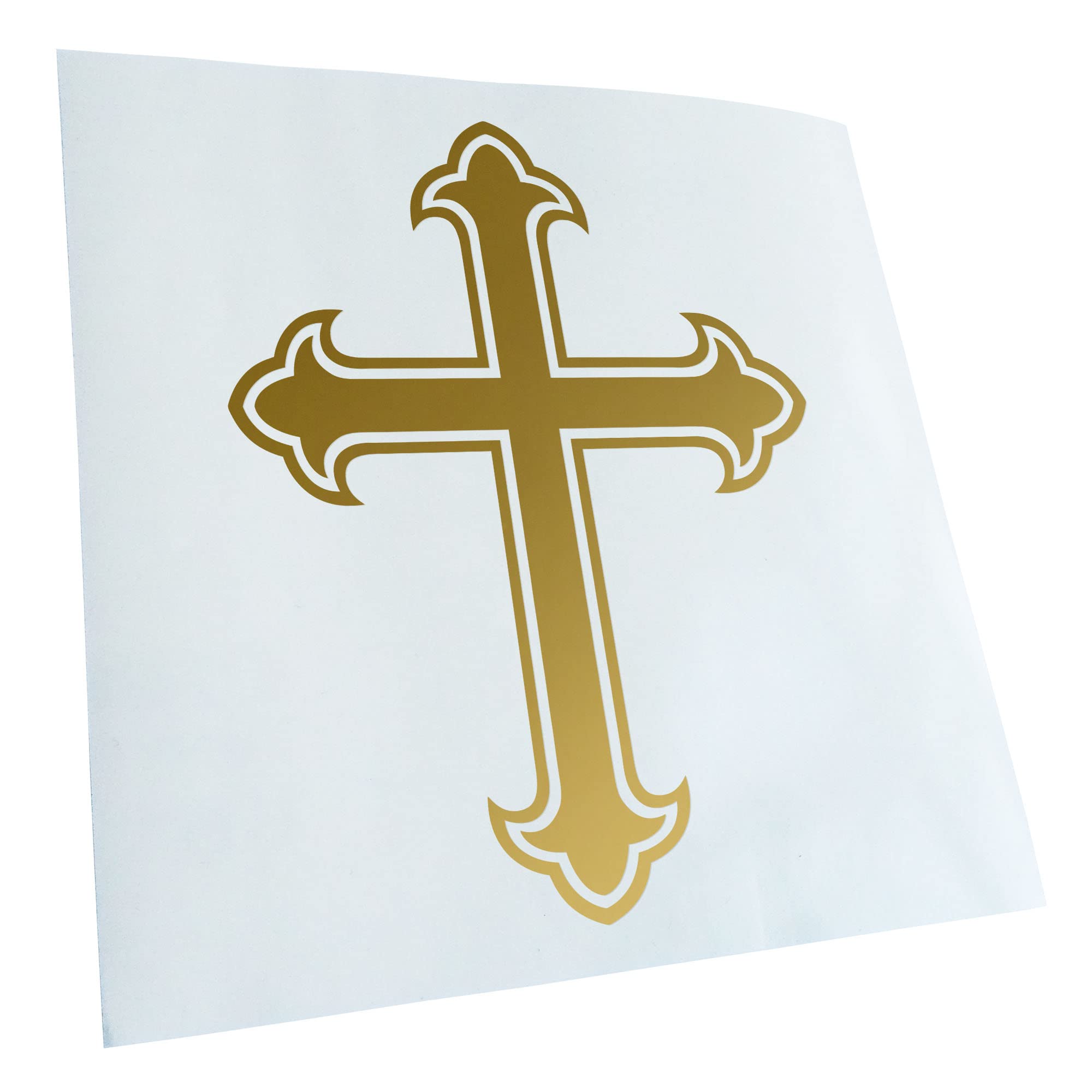 Kiwistar - Car Sticker - Gold - 40 x 31 cm Lily Cross - Knight's Cross - Old Cross - Rear Window Car Sticker Weatherproof for Car Truck Moped Truck - Sticker Exterior Self-Adhesive Tuning Accessories