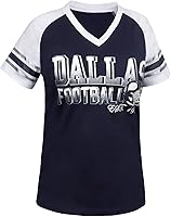 Vista 3 de Camisetas raglán Athletic City para mujeres fanáticos del fútbol - Azul marino y blanco