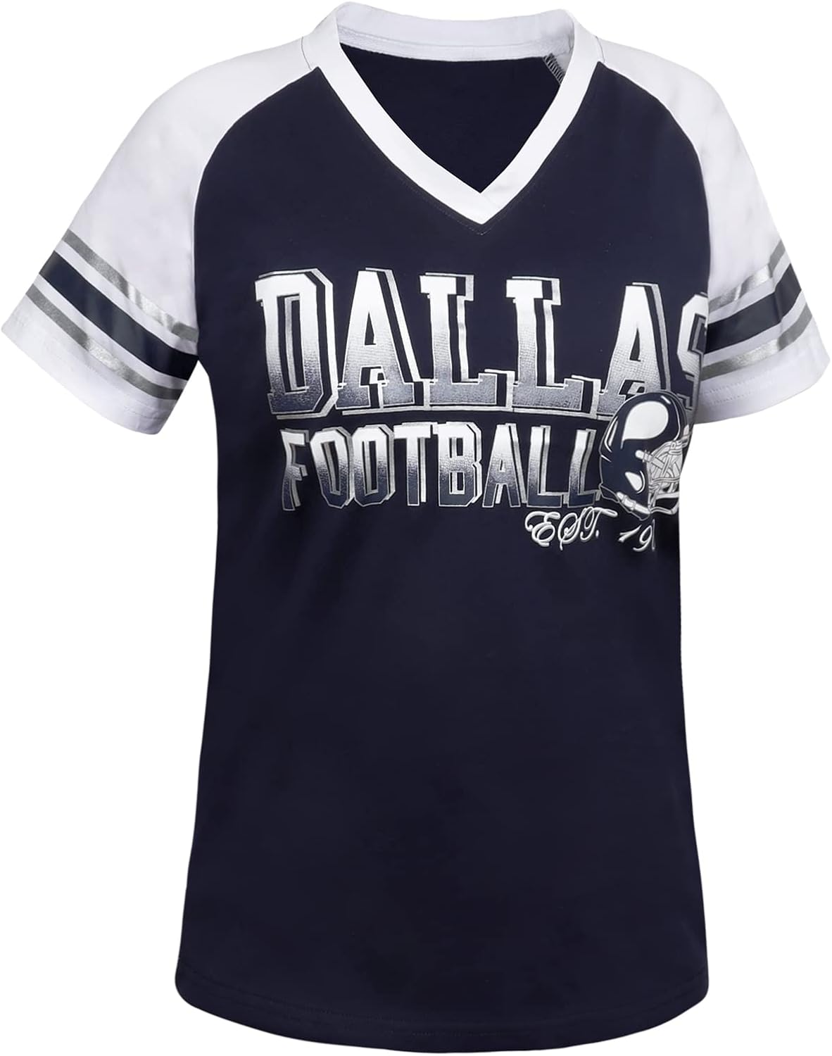 Simapak Womens Football Fans Athletic City Raglan T-Shirts - Navy & White : Sports & Outdoors