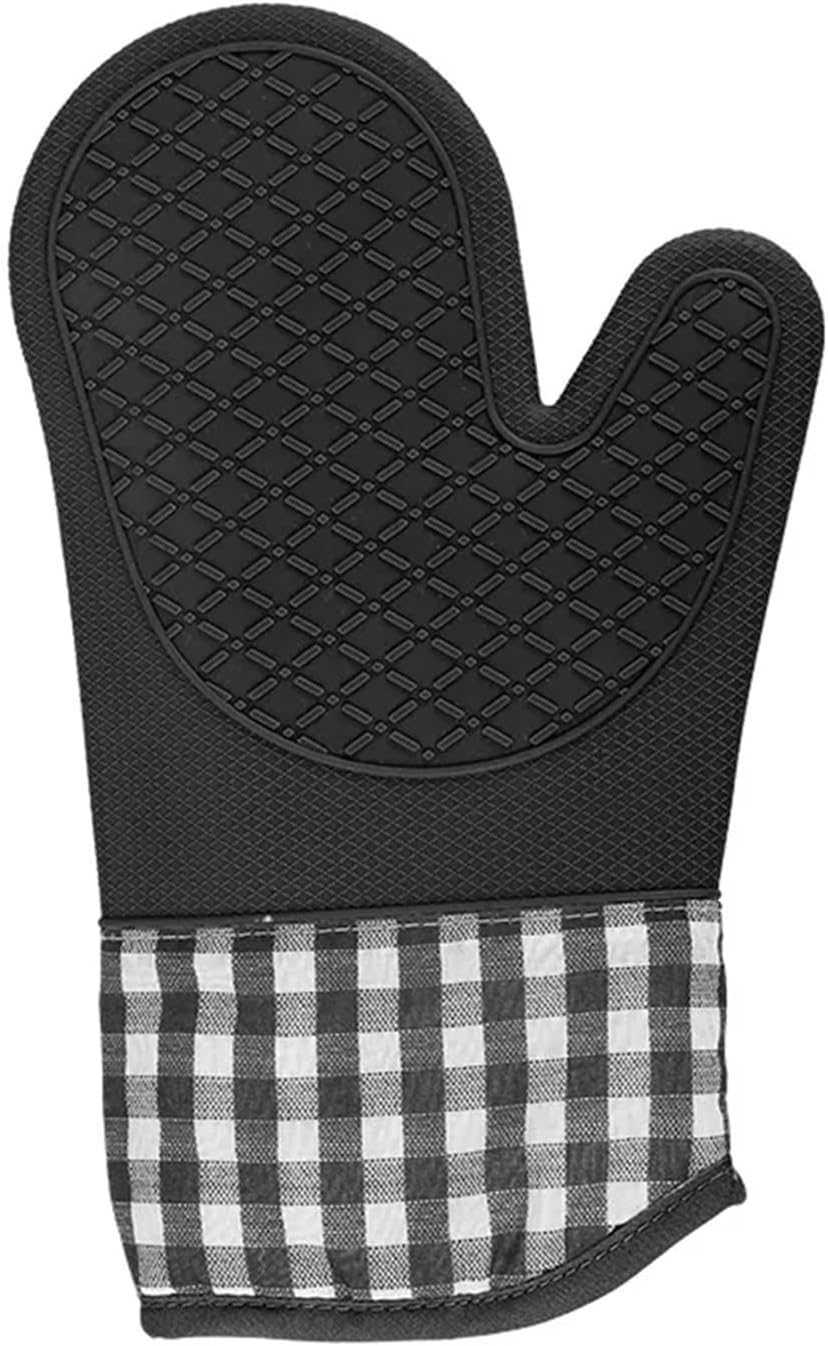 1/2Pcs Silicone Kitchen Oven Glove Heat Resistant Insulation Non‑Slip Waterproof Anti‑Scald for Microwave Baking(A Pair-Gray)
