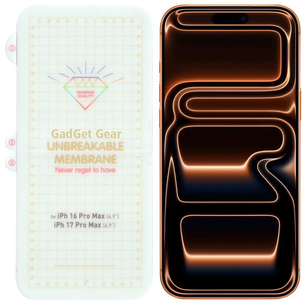 Clear Front Unbreakable Screen Protector Hydrogel Membrane Compatible with iPhone 17 Pro Max | Edge to Edge Coverage | with Easy Installation Kit (Clear, Front)