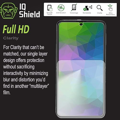 Miniatura 8 de IQShield Protector de pantalla compatible con Samsung Galaxy Z Flip 3 (paquete de 2) Película de TPU transparente ultra fina antiarañazos
