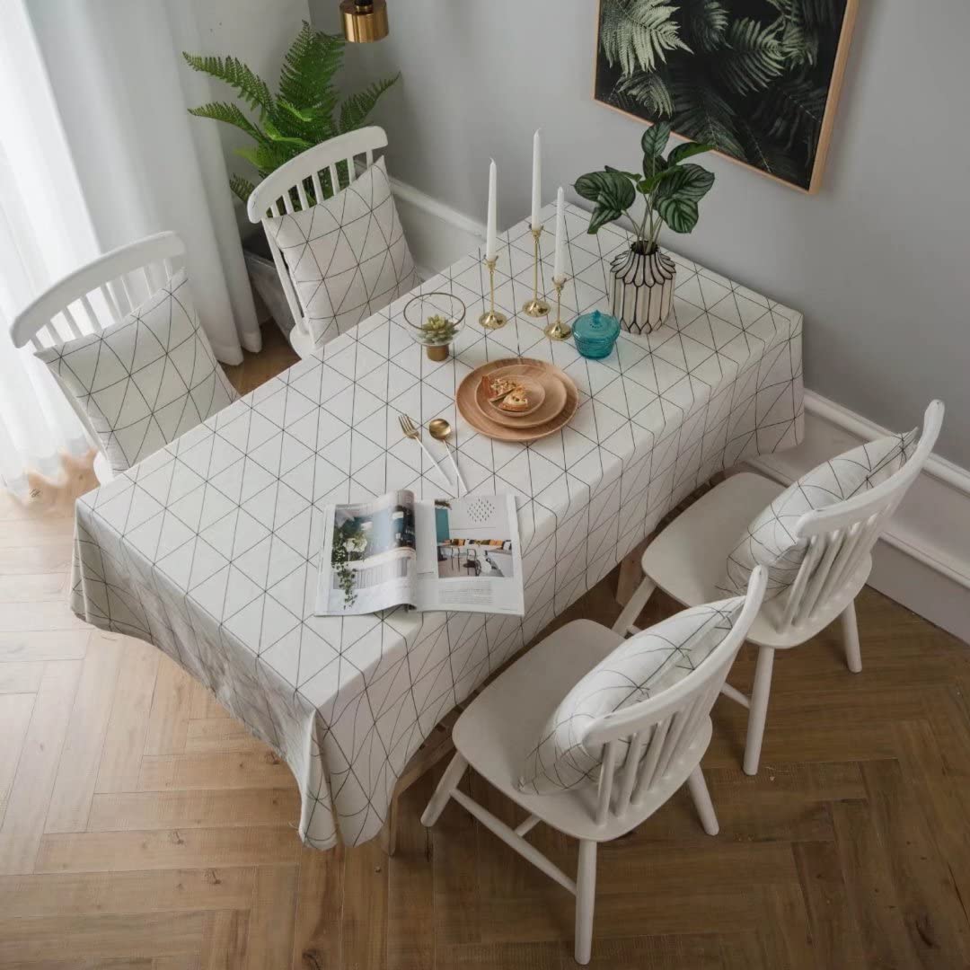 Bringsine Tovaglia Rettangolare In Lino – Lavabile Morbida Antimacchia – 150x155 Cm – Per Cena Picnic Esterni