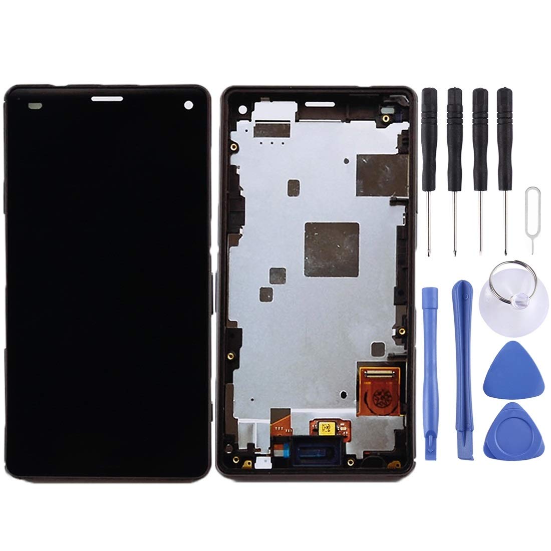 Écran noir Sony Xperia Z3 Compact solution bloc complet cadre blanc - 8