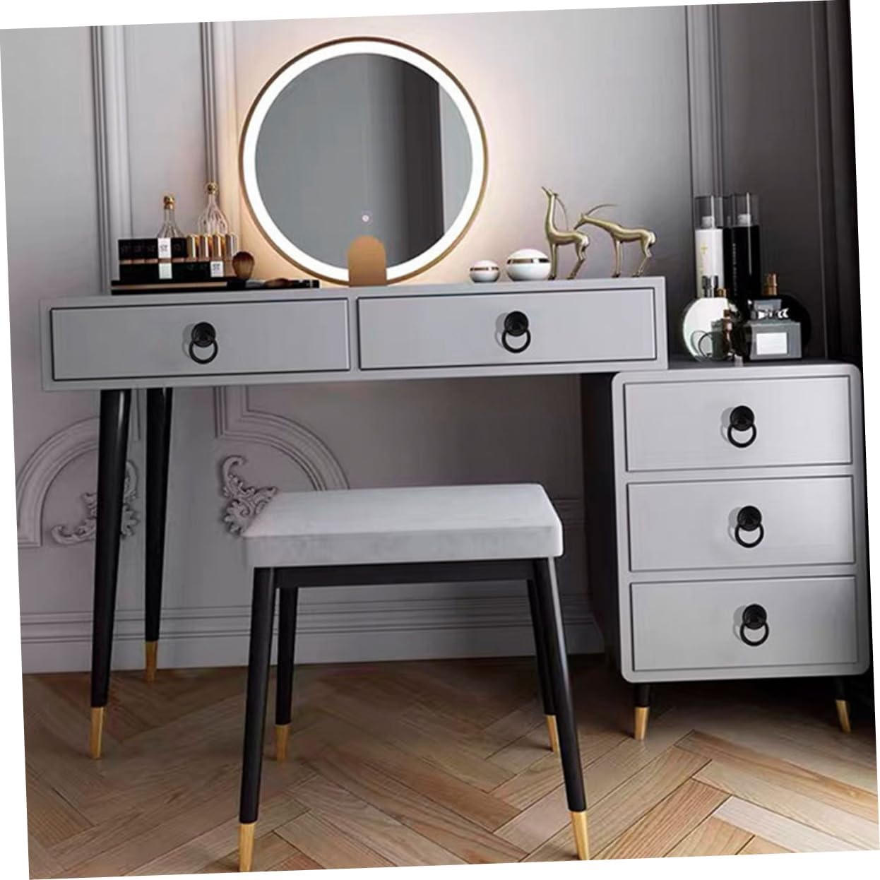 10pcs Polished Chrome Cabinet Pulls Round Handle Black Cabinet Handles Drawer Knobs Vintage Style