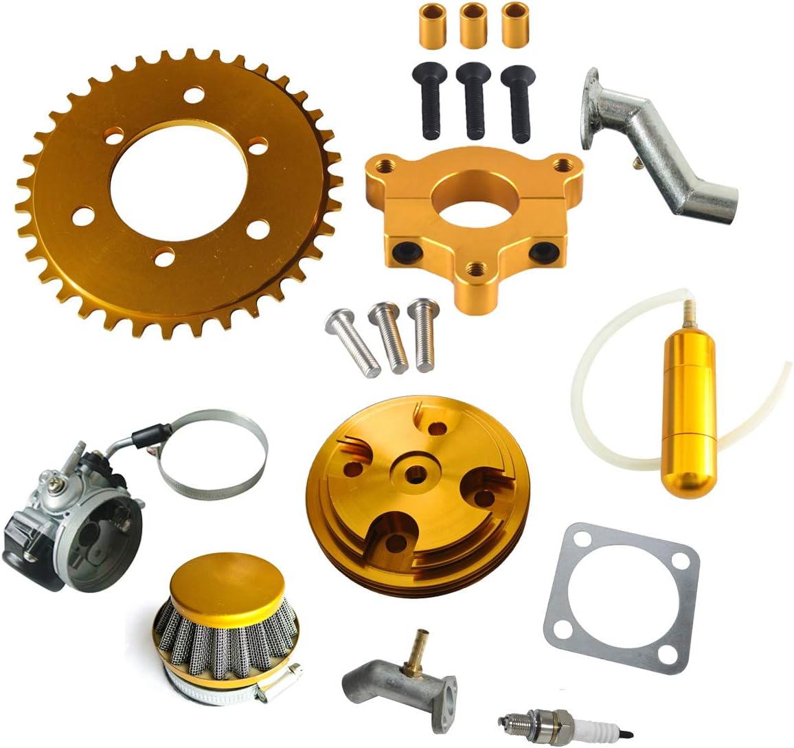 JRL Modified 36T Sprocket With Adapter Intake Manifold 415 Chain 1.5" Hub Fit 80cc Motorized