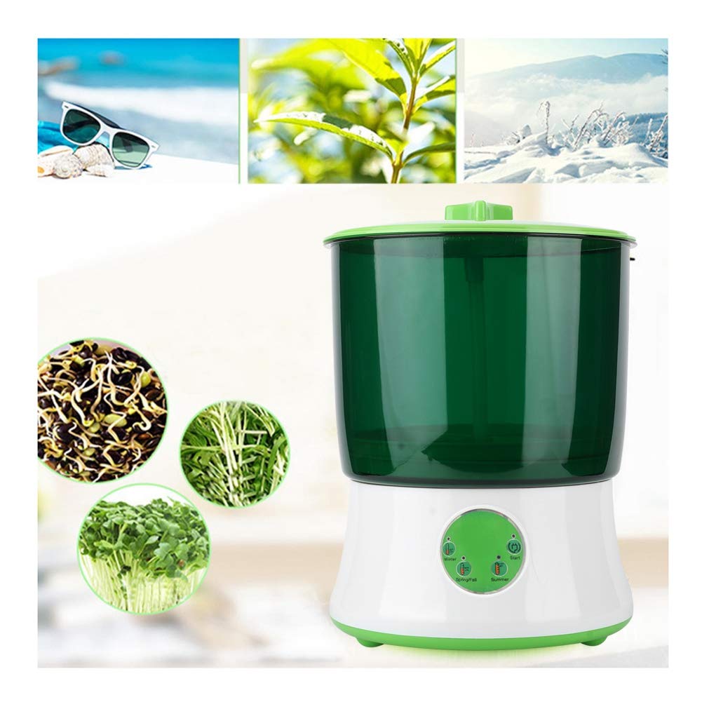 Máquina automática de brotes de plástico Verde, Fabricante de brotes de Soja Duradero Inteligente Seguro, para el hogar de brotes de Soja(European Standard 220V)