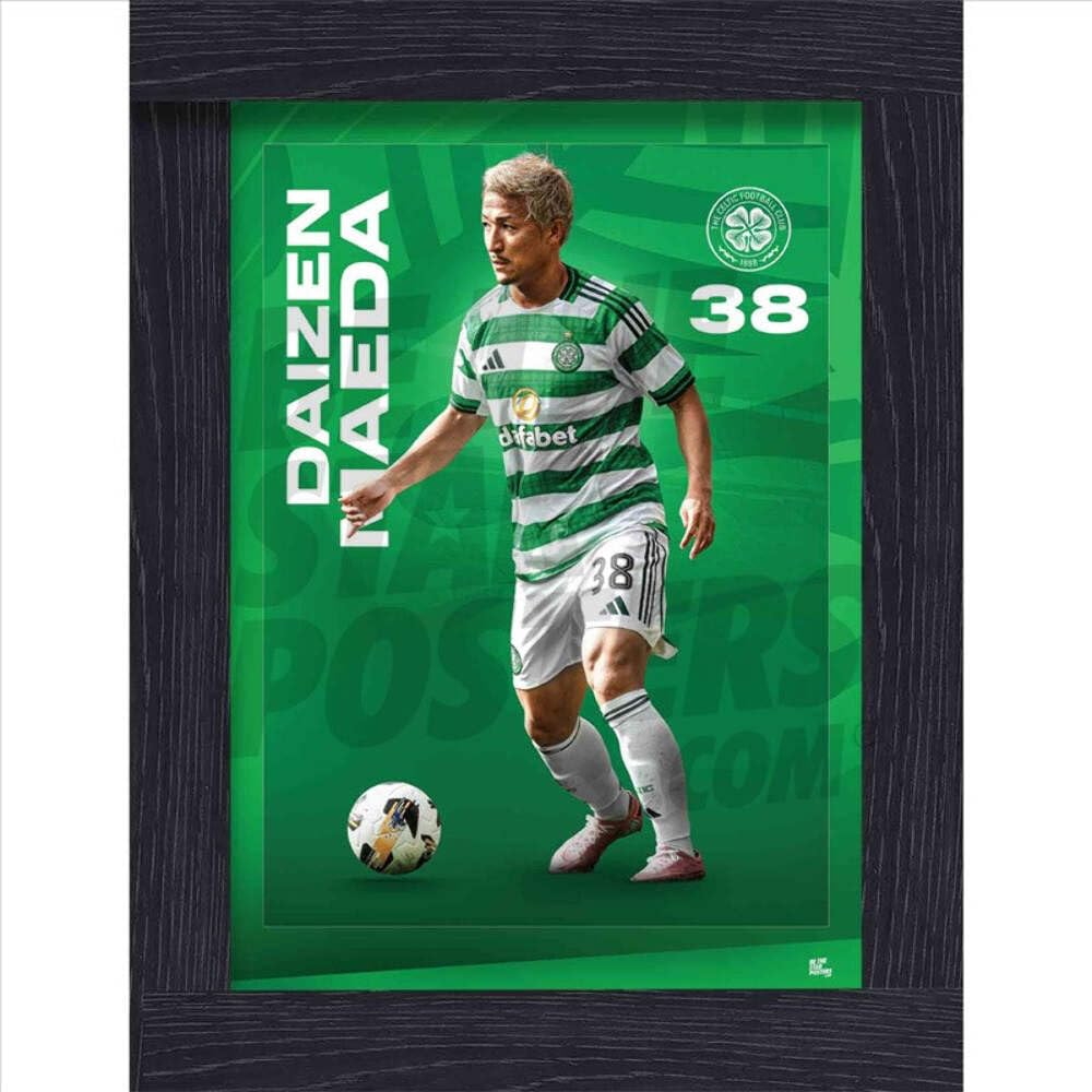 Celtic FC Daizen Maeda 25/26 Action Poster Framed A4