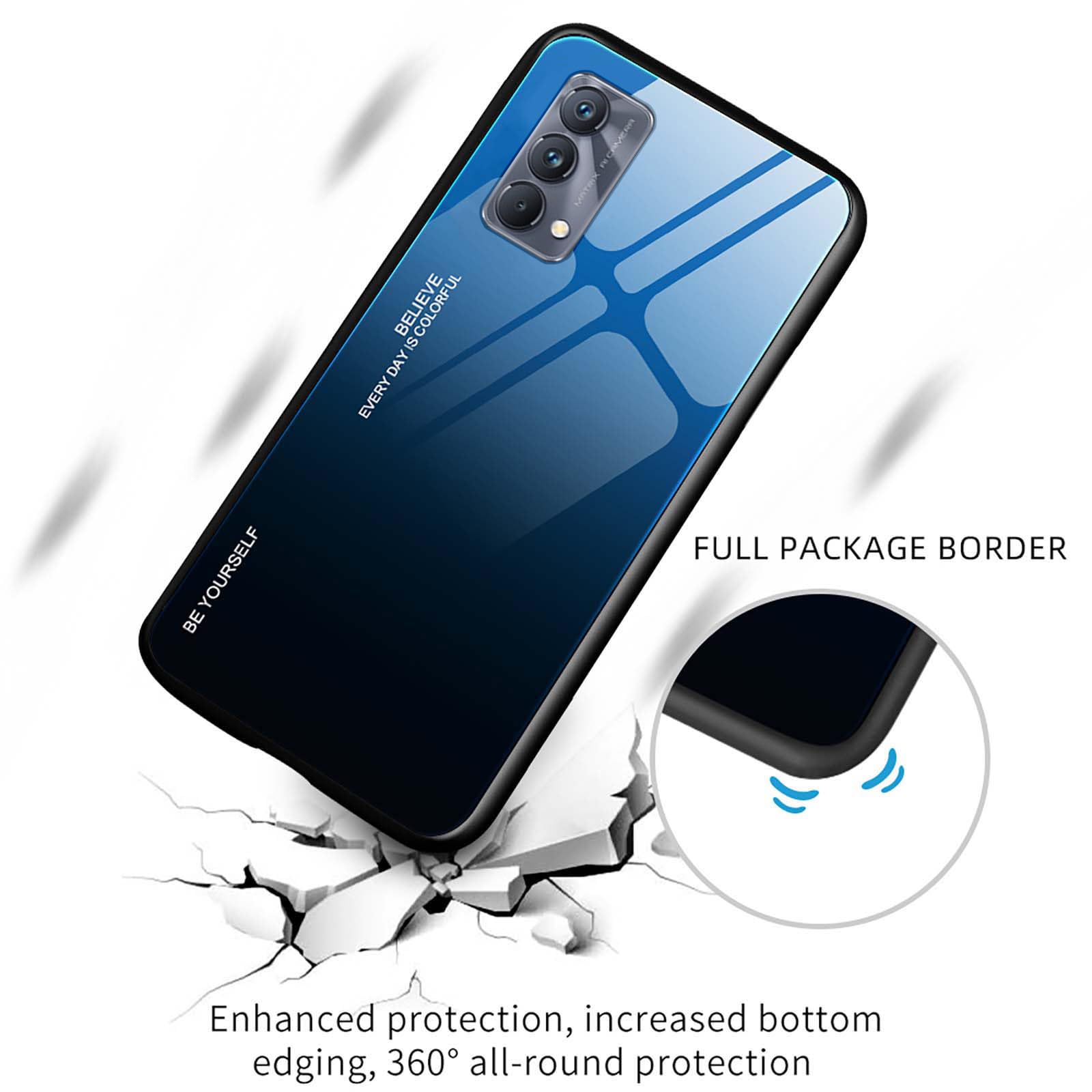 WEIOU Cover per realme GT Master Edition, Slim Laureato Custodia Posteriore in Vetro Temperato 9H, Bordo in TPU Bumper in Silicone Protettiva Case - 7