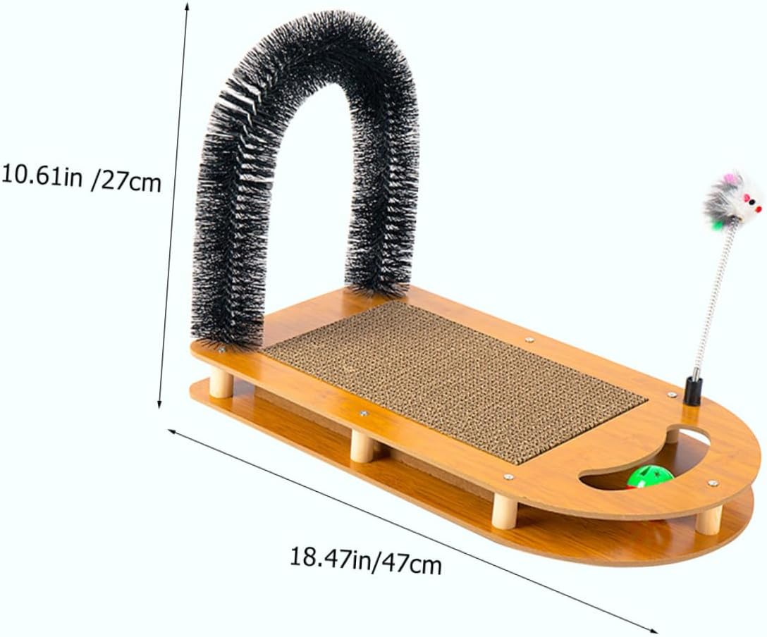 Cat Scratching Board U-Shaped Sturdy Scratcher with Interactive Ball Track for Indoor Cats Kitten Multi-Function Floor Accessory Pet Supplies
