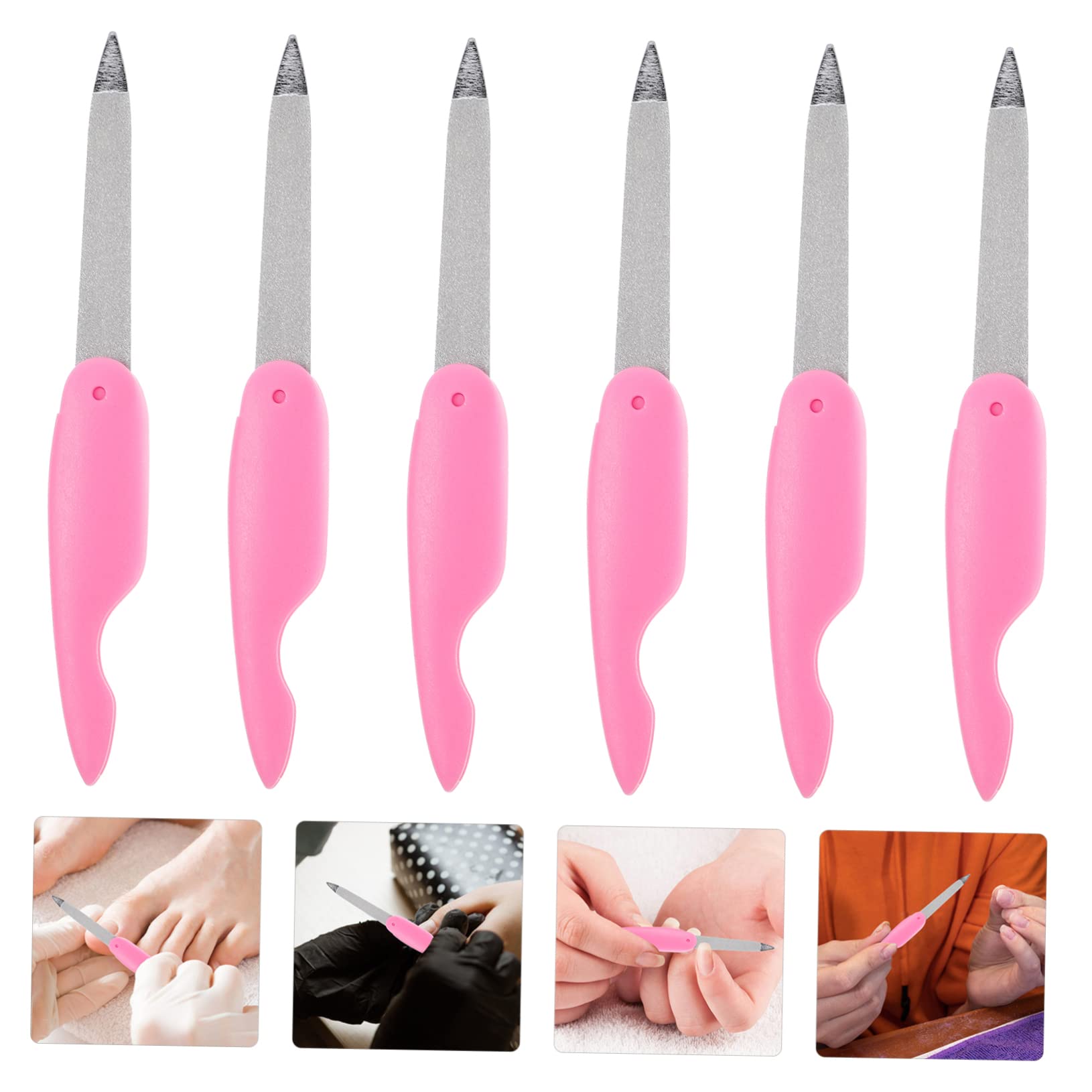 24piezas Uñas Metálica De Herramienta De Manicura y Pedicura Limas Pequeñas Para Pulir y Retocar Uñas