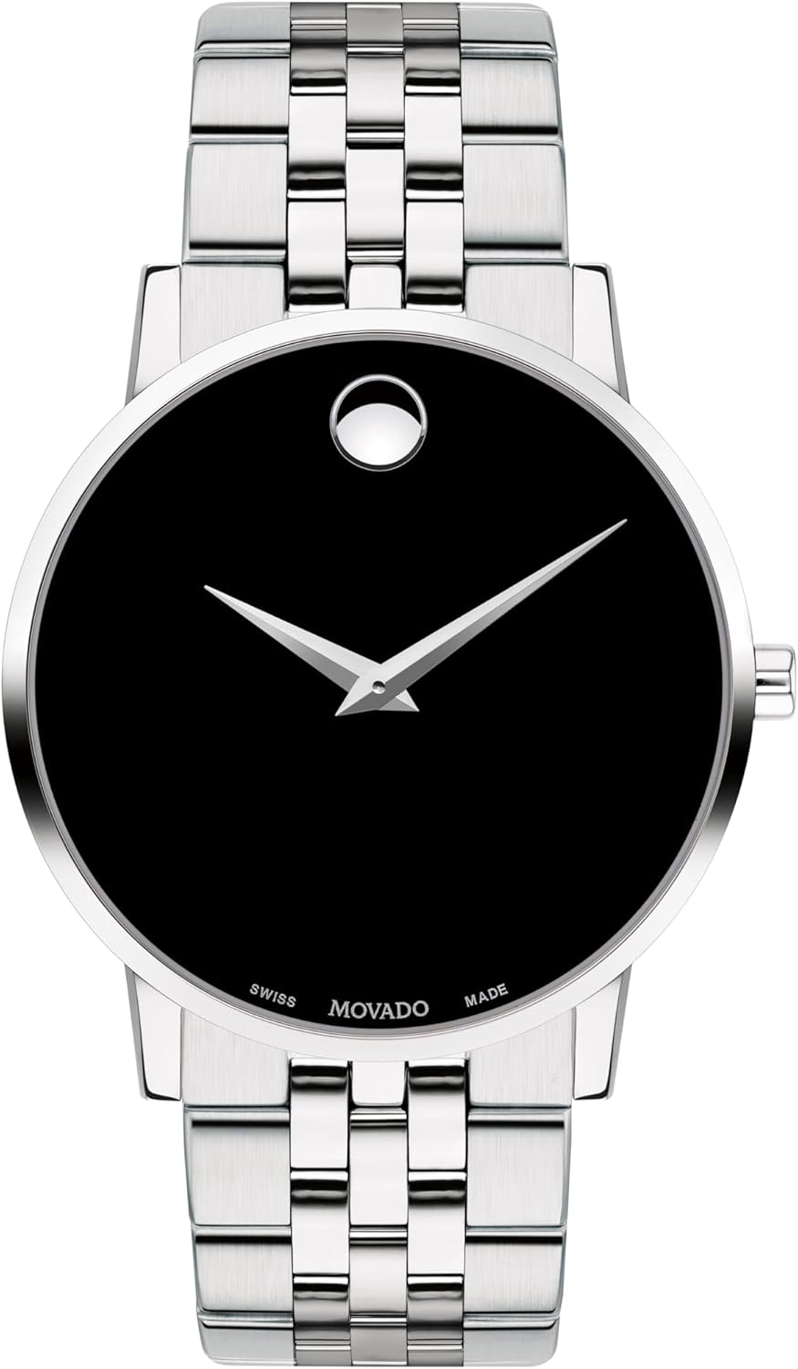 Movado Museum Classic Men's Swiss Quartz Watch - Stainless Steel, Link Bracelet - Water Resistance 3ATM/30 Meters - Classic Luxury Timepiece - Gift for Him - 40mm