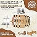 1 Liter Oak Aging Barrel (Distillery Series - Steel Hoops, Unvarnished) with Wood Stand, Bung & Spigot - 1L Charred Bourbon Whiskey Barrels For The Home Brewer, Distiller, Wine Maker, Cocktail Aging