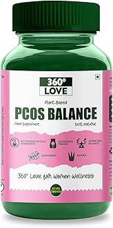 360 Love Plant-Based PCOS Balance Supplement for Women Wellness | Hormonal Balance | 60 Vegetarian Capsules