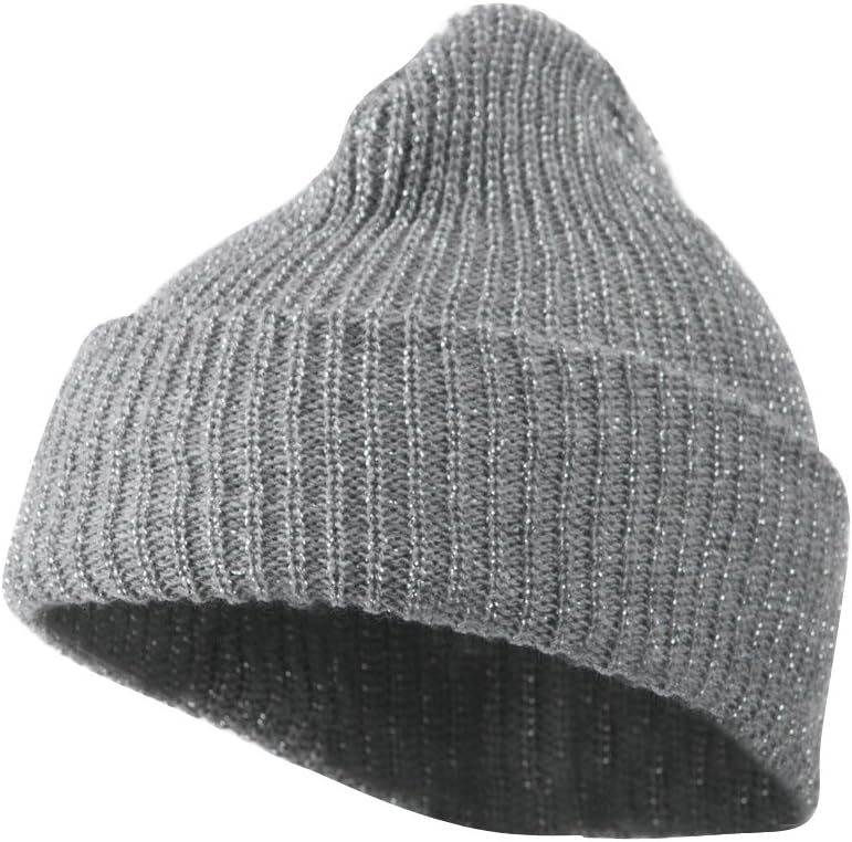 Artex Sparkle Knitted Cuff Beanie - Light Grey OSFM
