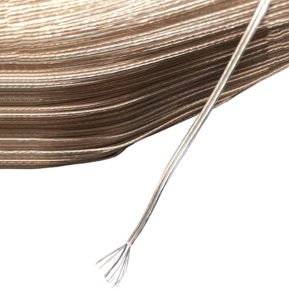 cable eléctrico 20 22 24 26 30 awg núcleo de cobre transparente alambre paralelo iluminación oro plata cristal LED alambre cuerno señal araña alambre plano ( Color : 30awg gold silver , Size : 50 m )